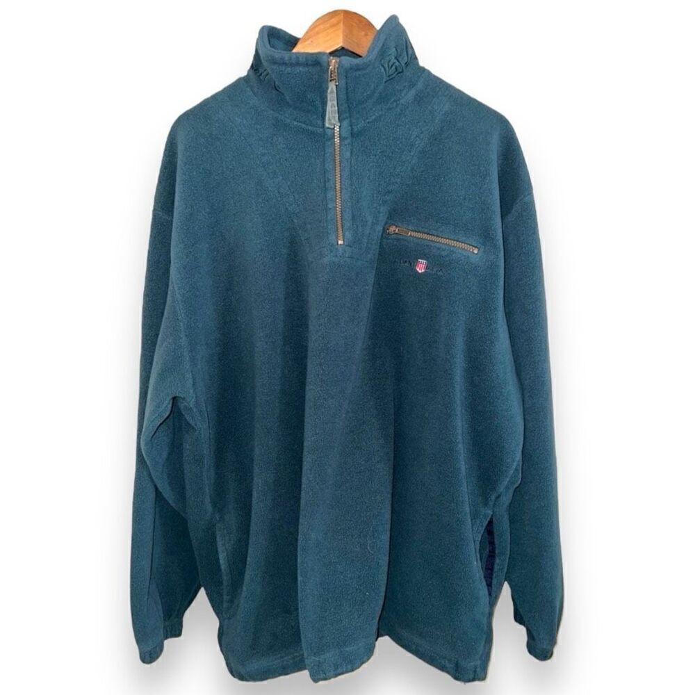 Green GANT USA Quarter-Zip Sweatshirt Size XL